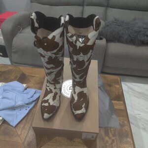 Double D Ranch calf hair boots size 12 W 10 M New